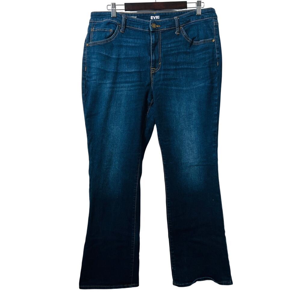 EVRI Jeans Women's Plus Size 18W Blue Bootcut High Rise Stretch Denim